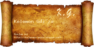 Kelemen Géza névjegykártya
