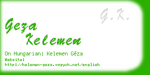 geza kelemen business card